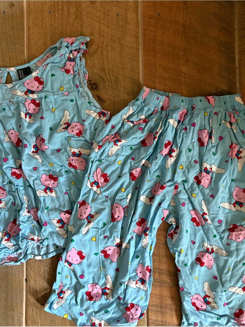 Kids Forever 21 Blue Kitty Pajama Set